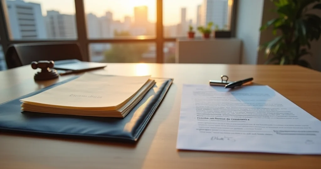 Mesa com documentos de imóveis lado a lado mostrando comparação entre tipos de contratos