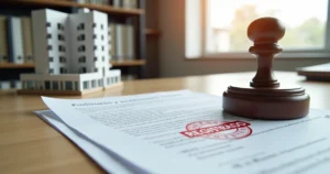 Contrato de promessa de compra e venda com carimbo de registrado em mesa de cartório